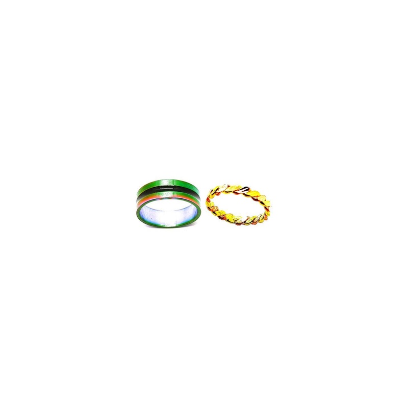 Dynamic Retail Global Set of 2 Unisex Multicolor & Yellow Ring