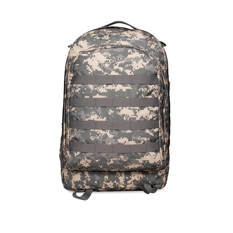 F Gear Unisex Grey & Brown Camouflage Backpack