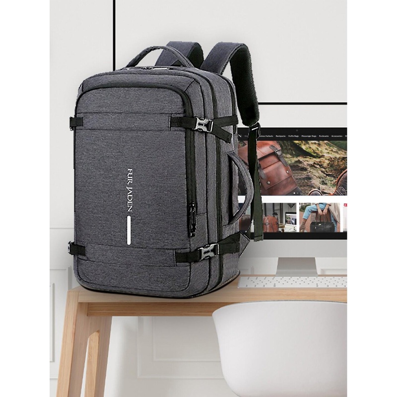 FUR JADEN Unisex Grey & Black Solid Backpack