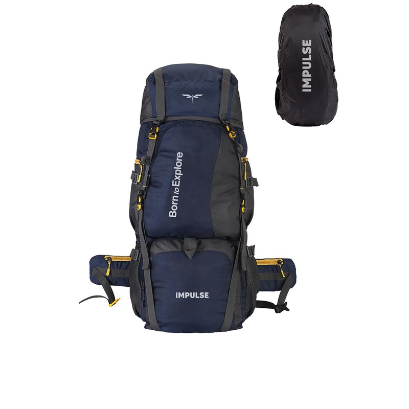 Impulse Navy-Blue & Black Colourblocked Waterproof Rucksack 80 L