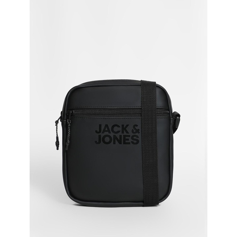 Jack & Jones Men PU Structured Sling Bag with Cut Work