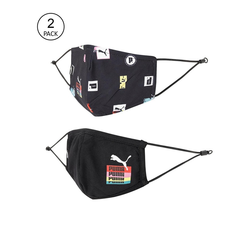 Puma Pack of 2 Black Printed Brand Love Cloth Face Mask