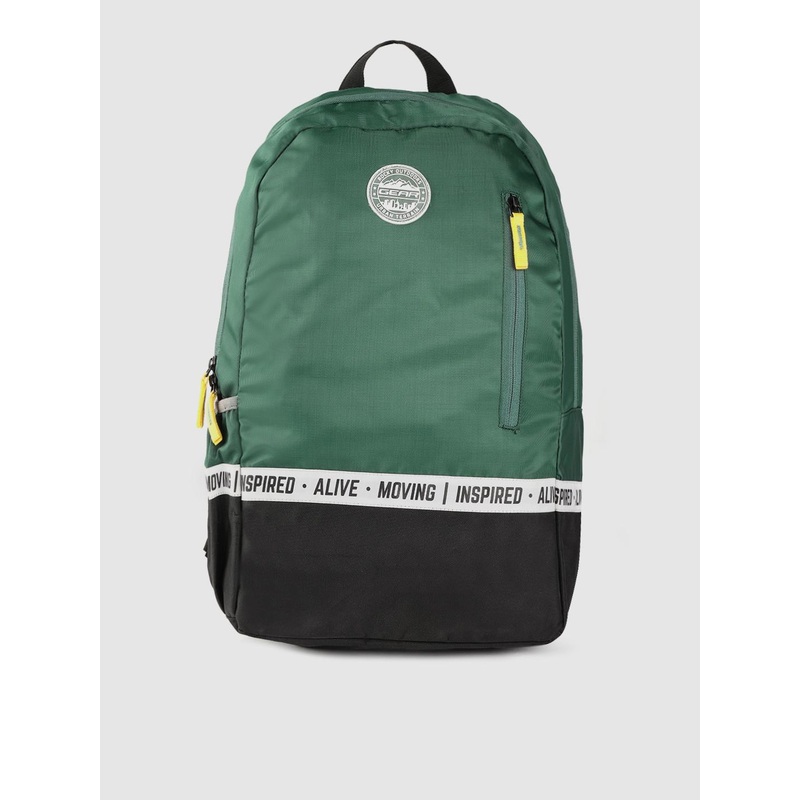 Gear Unisex Green & Black Colourblocked 18 Inch Laptop Backpack