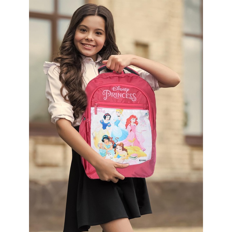 Kuber Industries Disney Princess girls School Bag  4 Compartments School Bag Pink