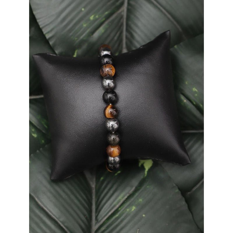 TAG 7 Natural Stone Tigers Eye Elasticated Slip-On Bracelet
