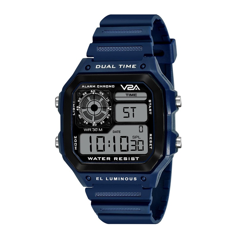 V2A Men Wrap Around Straps Digital Multi Function Watch V2A-1299-Darkblue-01