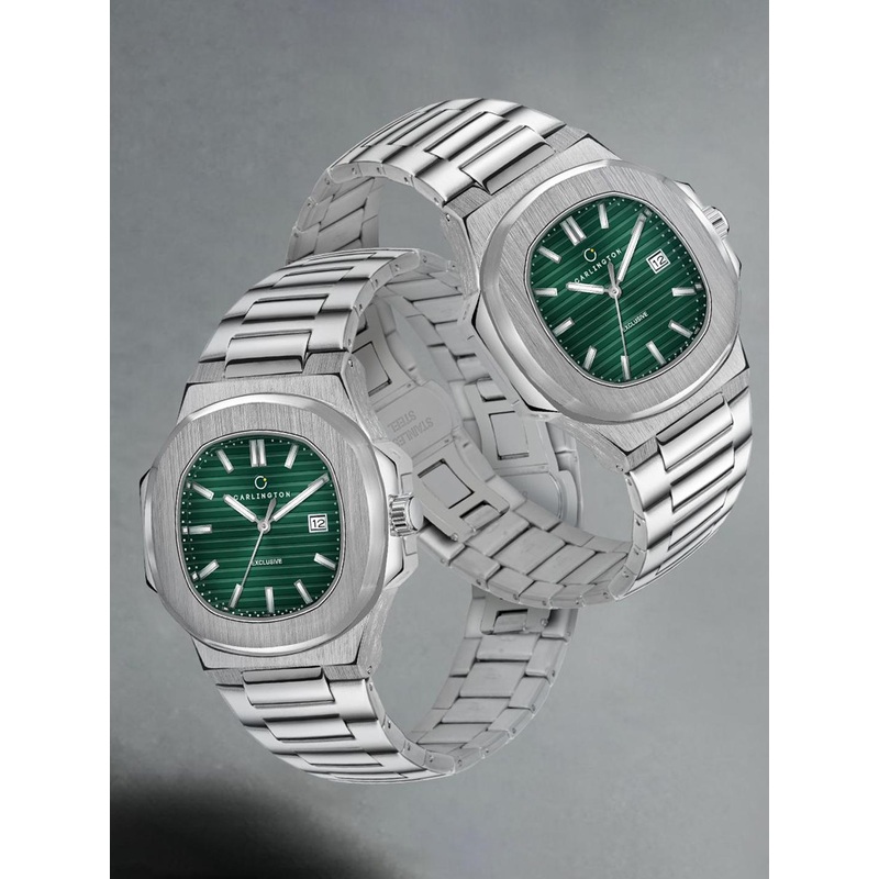 CARLINGTON Men Dial & Stainless Steel Straps Analogue Watch Exclusive 8822 Green