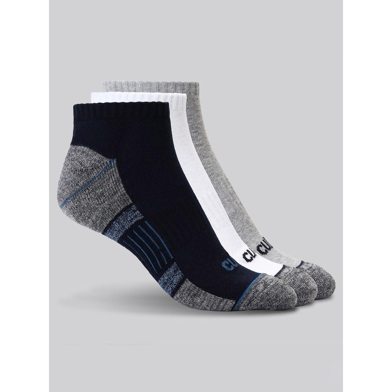 CULT Men Pack of 3 Low Ankle Cotton Socks Multi Colour