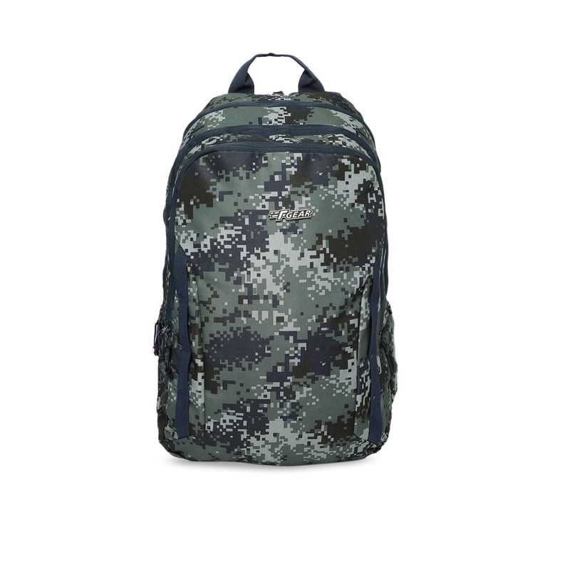 F Gear Unisex Blue & Green Printed Backpack