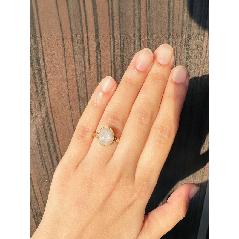 GenZcomplex Gold Plated Moonstone Finger Ring