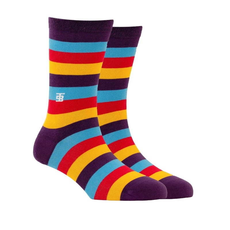 SockSoho Men Multicoloured Striped Above Ankle-Length Socks