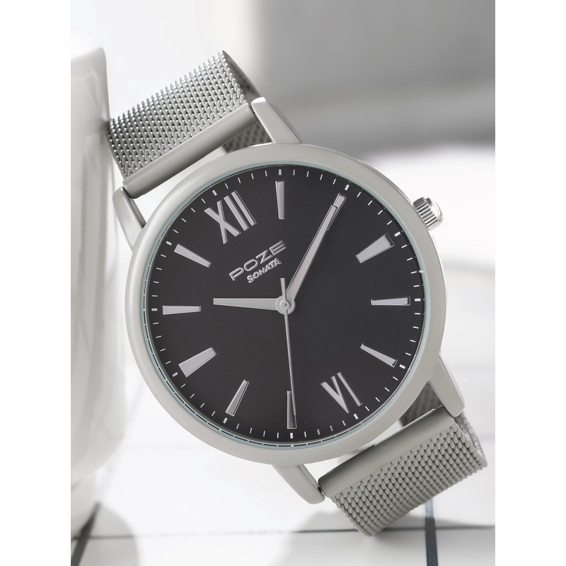 Sonata Poze Men Dial & Bracelet Style Straps Analogue Watch SP70039KM03W