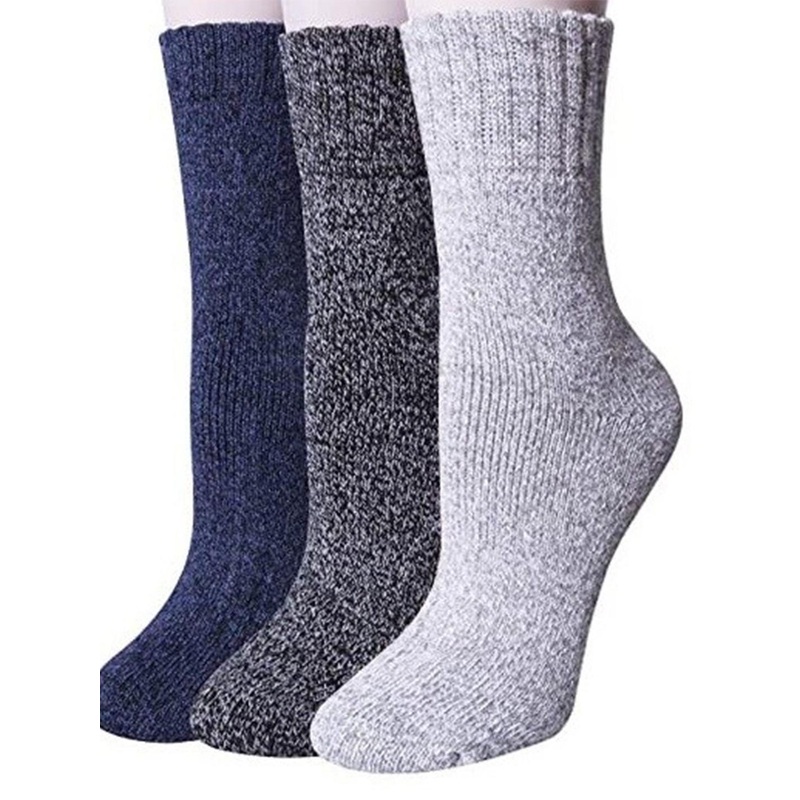 Alexvyan Men Pack of 3 Solid Calf-Length Winter Woolen Warm Socks