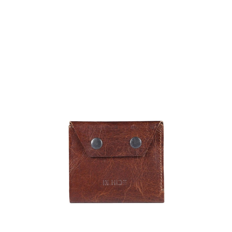 IN.HIDE Men Solid Textured Leather Short Card Holder