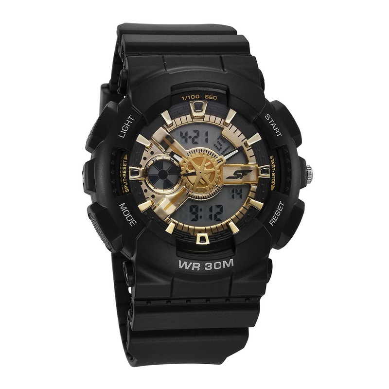 Sonata Men Skeleton Dial & Straps Analogue and Digital Watch 77137PP02