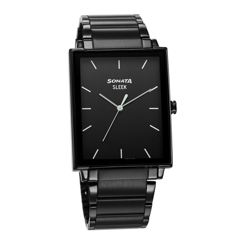 Sonata Men Stainless Steel Bracelet Style Straps Analogue Watch 7148NM01