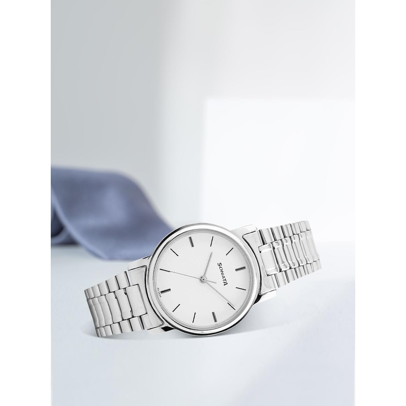 Sonata Men White Dial Watch ND1013SM01