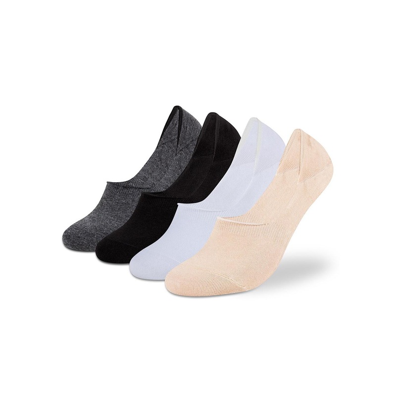 Supersox Men Pack Of 4 Anti-Slip Pure Cotton Shoe Liners