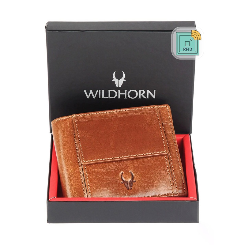 WildHorn Men Tan Leather Two Fold Wallet