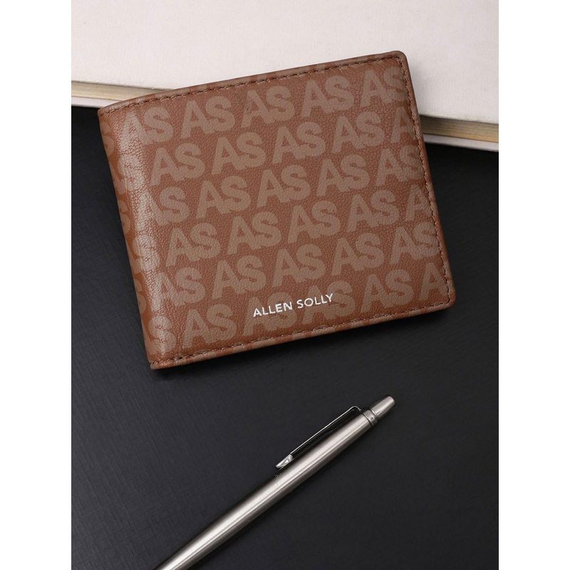 Allen Solly Men Typography Printed Leather Two Fold Wallet
