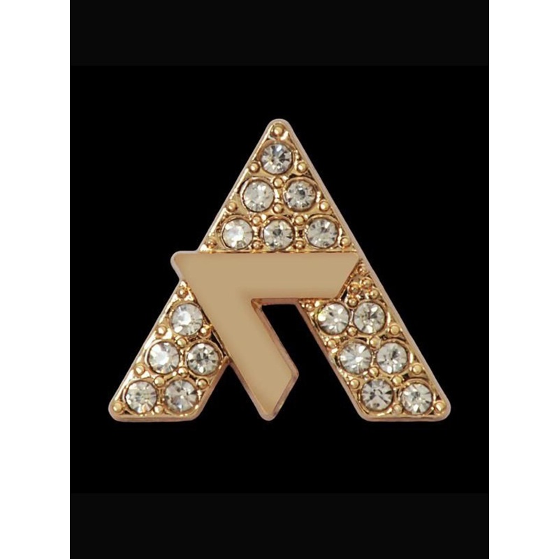 Curren Vintage Rhinestone Studded Letter A Brooch