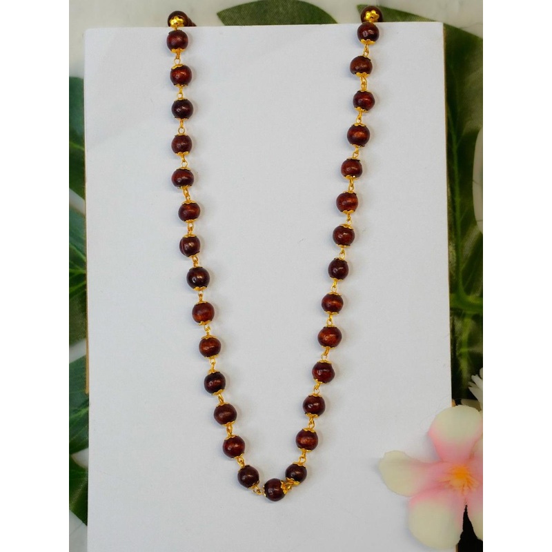 Japam Gold Plated Radiant Red Sandalwood Mala