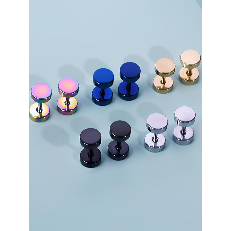 KARISHMA KREATIONS Set Of 5 Stainless Steel Contemporary Stud Earrings