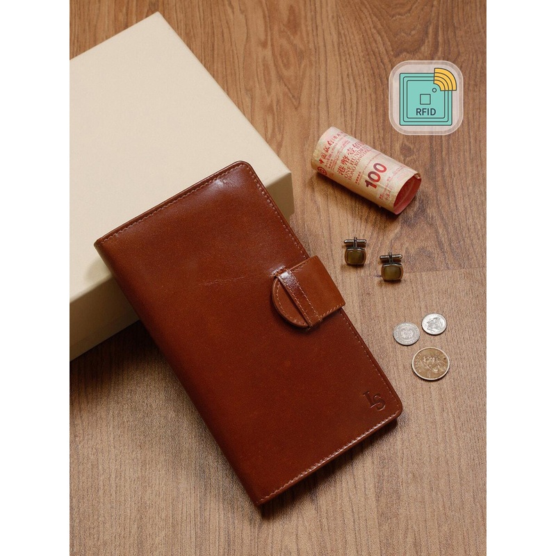 LOUIS STITCH Men Brown Leather Passport Holder