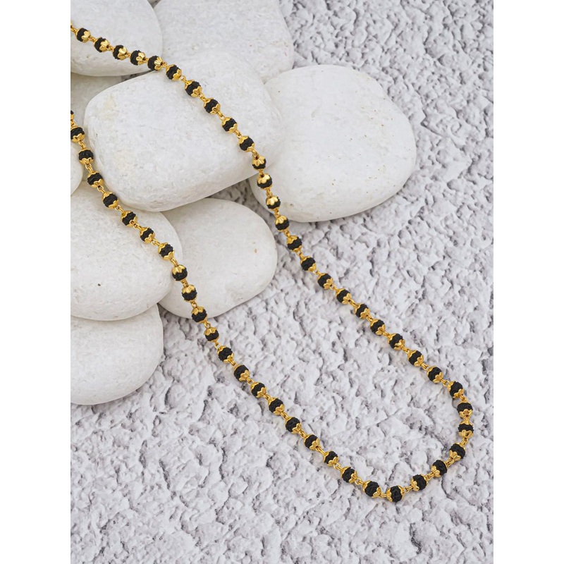 Minprice Men Gold-Plated Beaded Minimal Chain