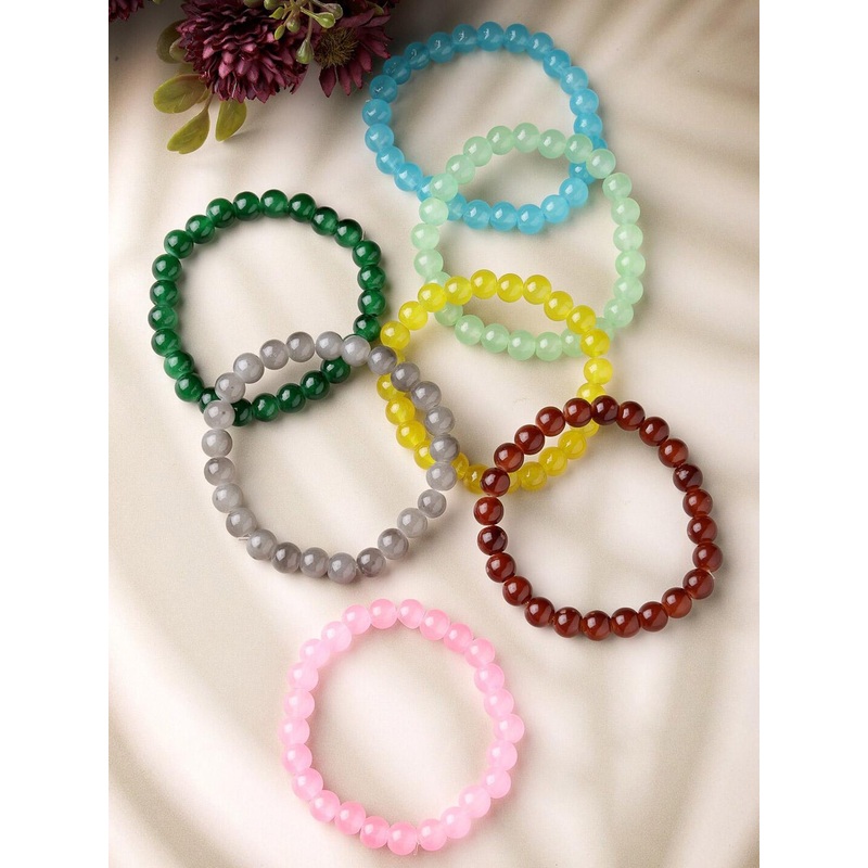 NVR Unisex Set Of 7 Artificial Beads Bracelet
