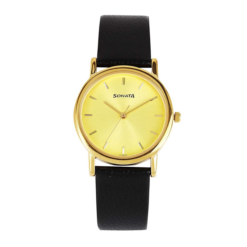 Sonata Men Gold Toned Dial Watch