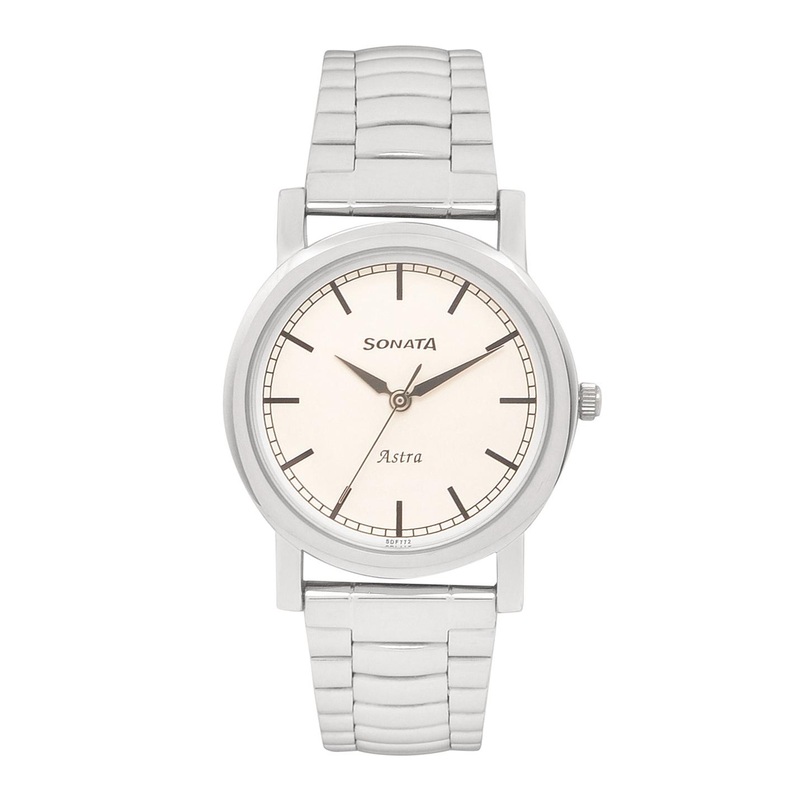 Sonata Men White Analogue Watch NJ77049SM02C