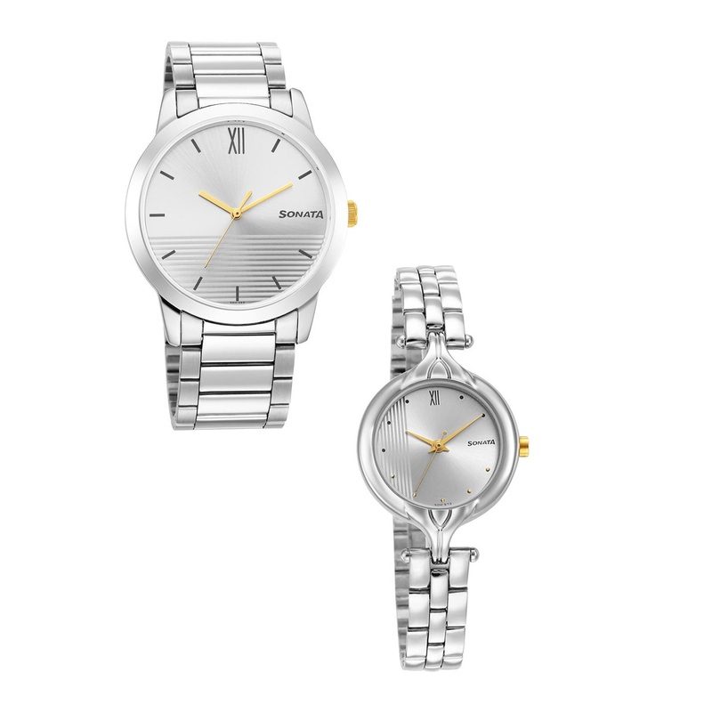 Sonata Set Of 2 Sonata Pair 2022 Bracelet Style Straps Analogue Watch 7712587040BM01