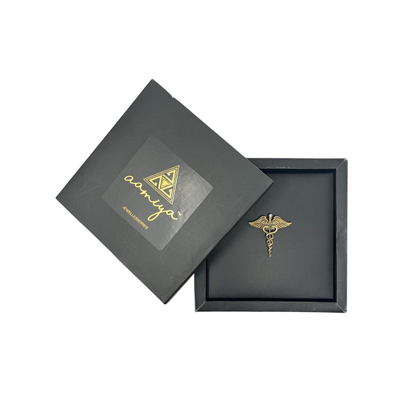 AAMIYA CREATIONS Men Caduceus Doctor Statement Brooch