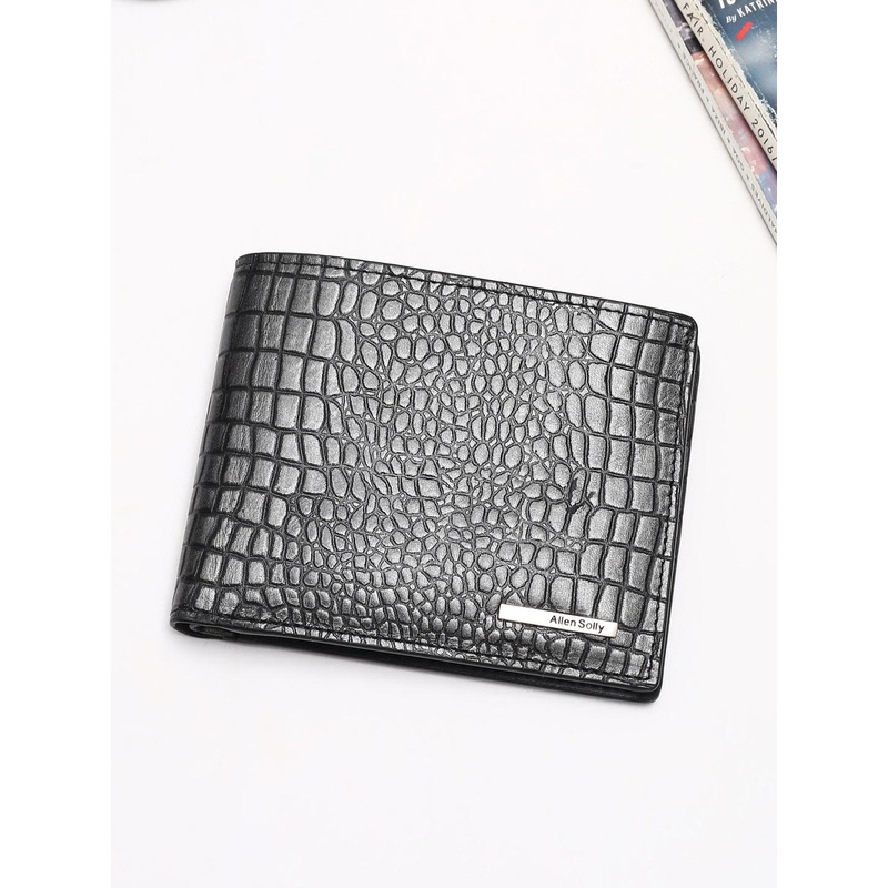Allen Solly Men Animal Textured Leather Two Fold Wallet