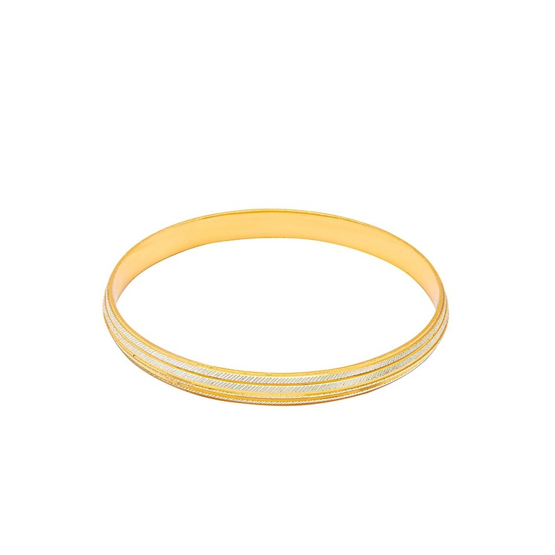bodha Men Gold Plated Slim Classic Kada- 6mm