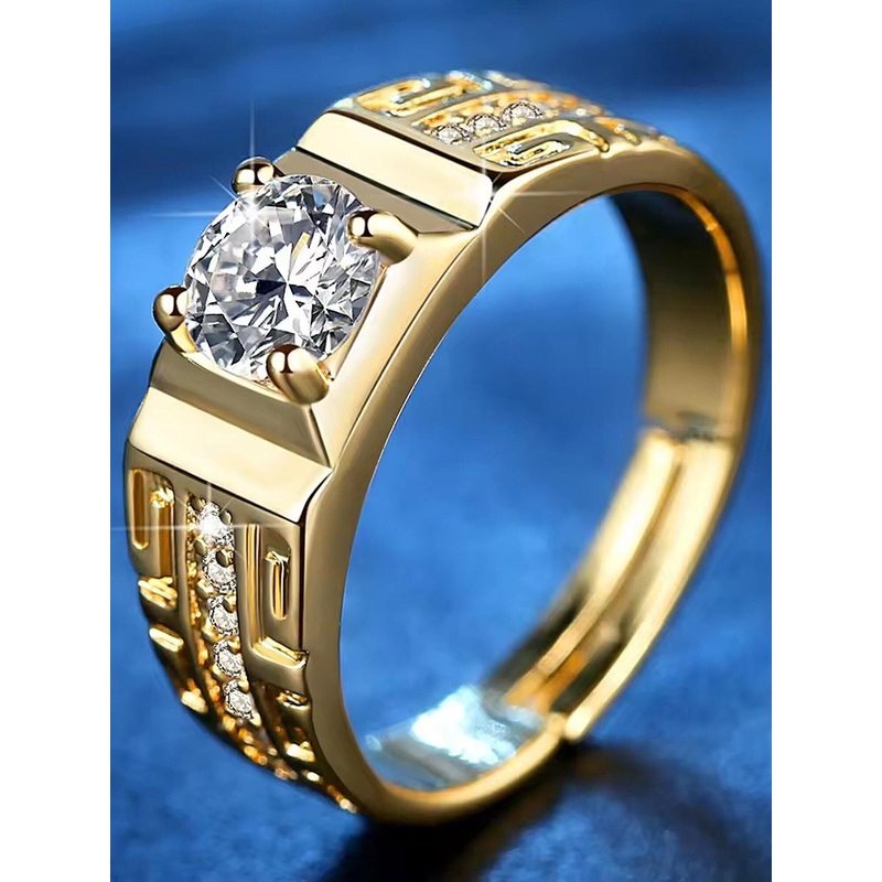 Heer Collection Men Gold-Plated AD Studded Finger Ring