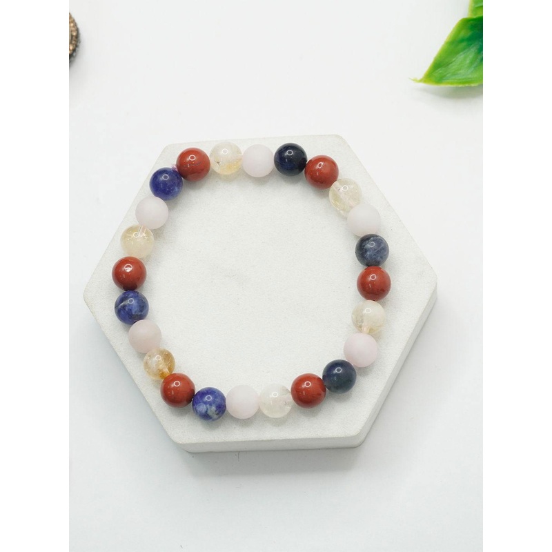 Love Rocks Unisex Aquarius Zodiac Beaded Elasticated Bracelet