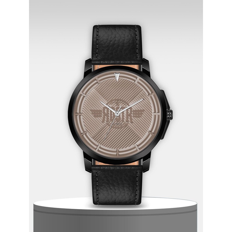 Roadster Men Grey Leather Strap Analogue Watch RD-09-Grey