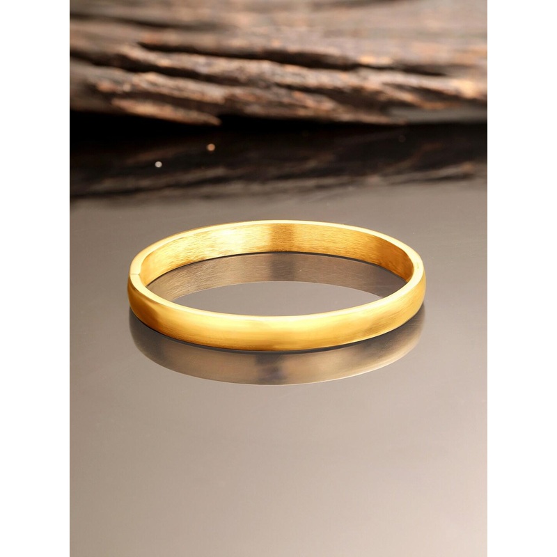 The Roadster Lifestyle Co. Men Gold Toned 18KT Gold Plated Kada Bracelet