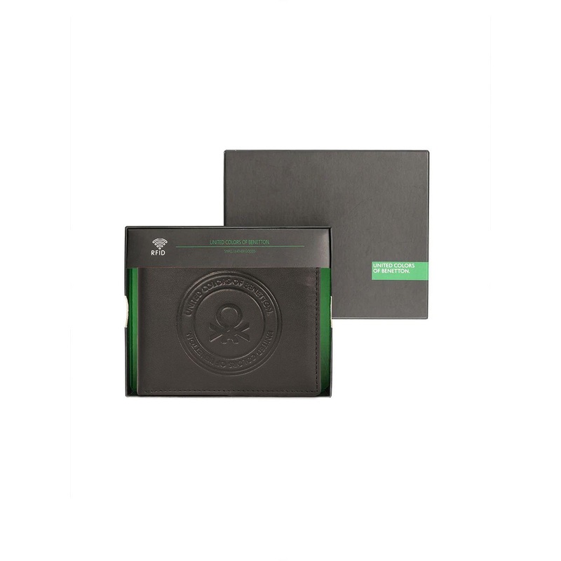 United Colors of Benetton Men Leather Two Fold RFID Protected Wallet