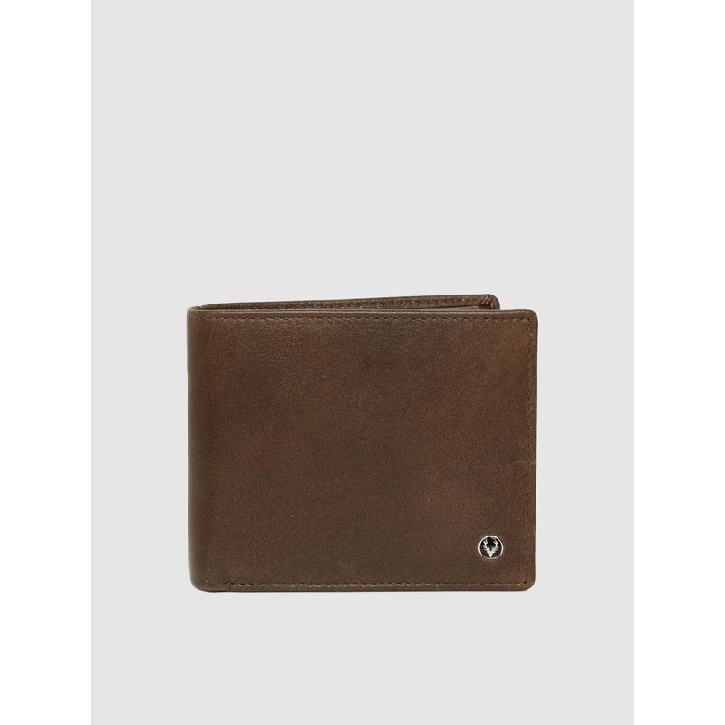 Allen Solly Men Brown Solid Leather Two Fold Wallet
