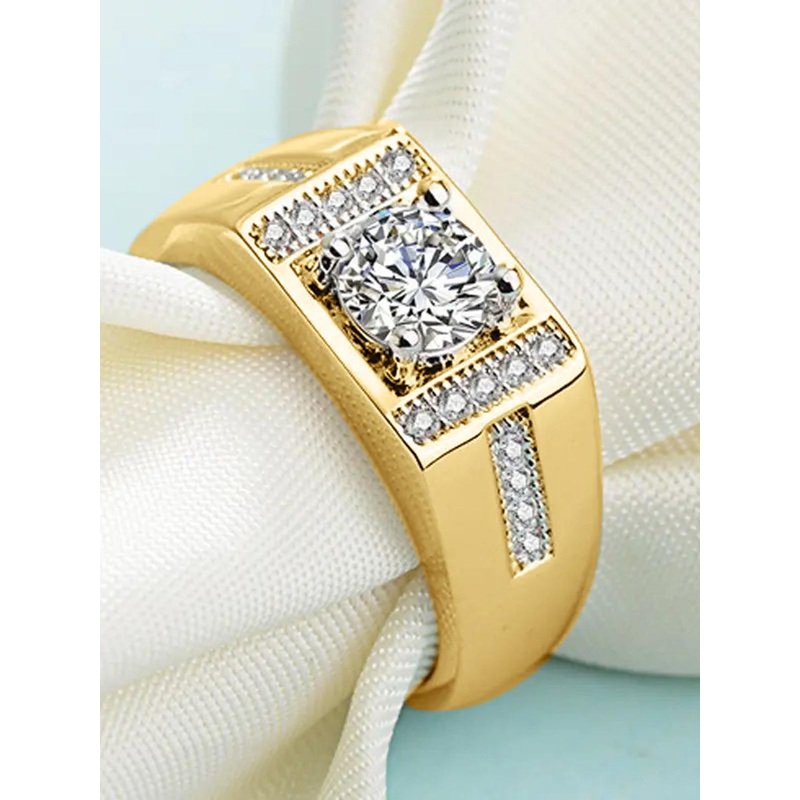 The Roadster Lifestyle Co Men American Diamond-Studded Adjustable Finger Ring