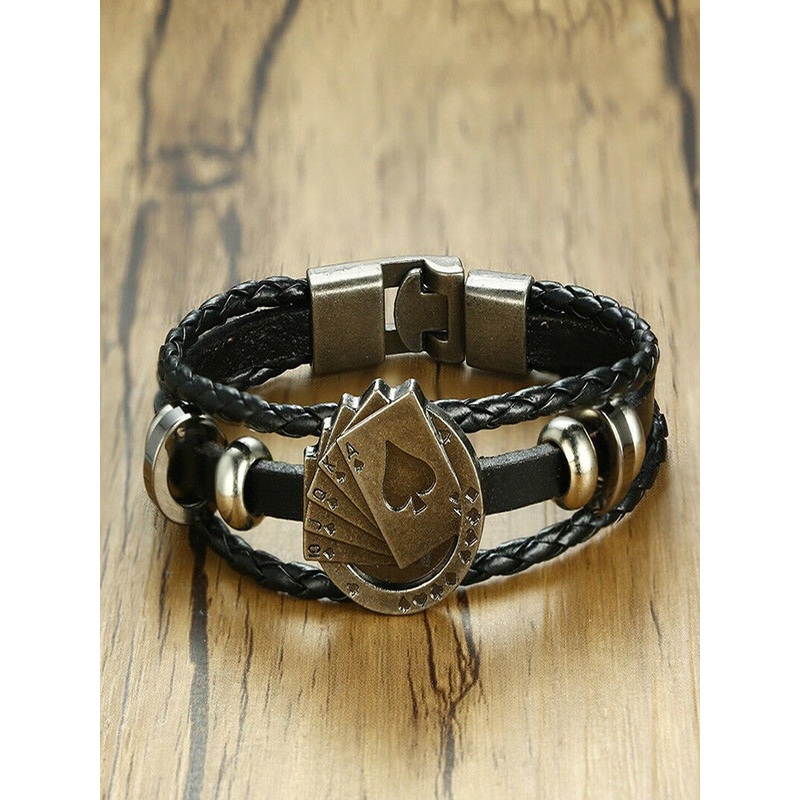 UNIVERSITY TRENDZ Men Oxidized Wraparound Bracelet