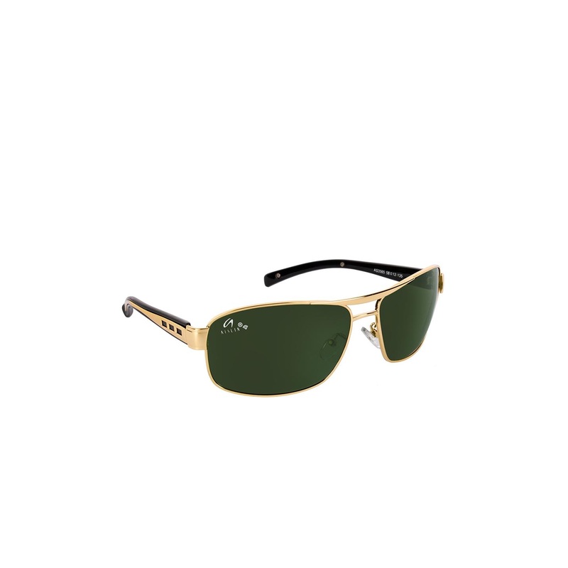 AISLIN Men Green Rectangle Sunglasses