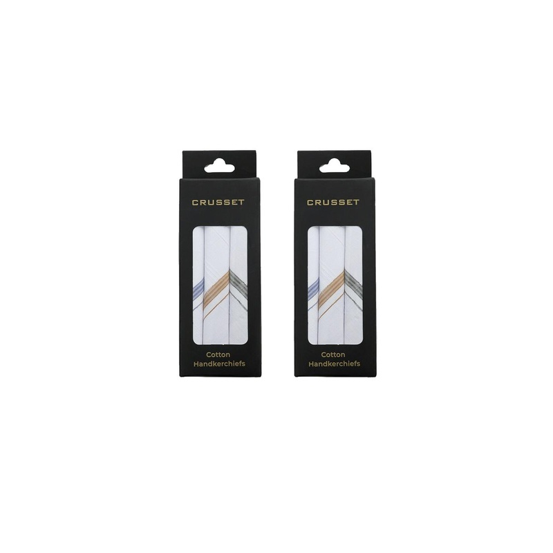 Crusset Men Pack of 6 White Handkerchiefs