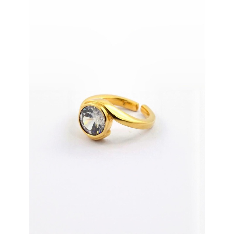 elitemart Unisex Brass Zircon Finger Ring
