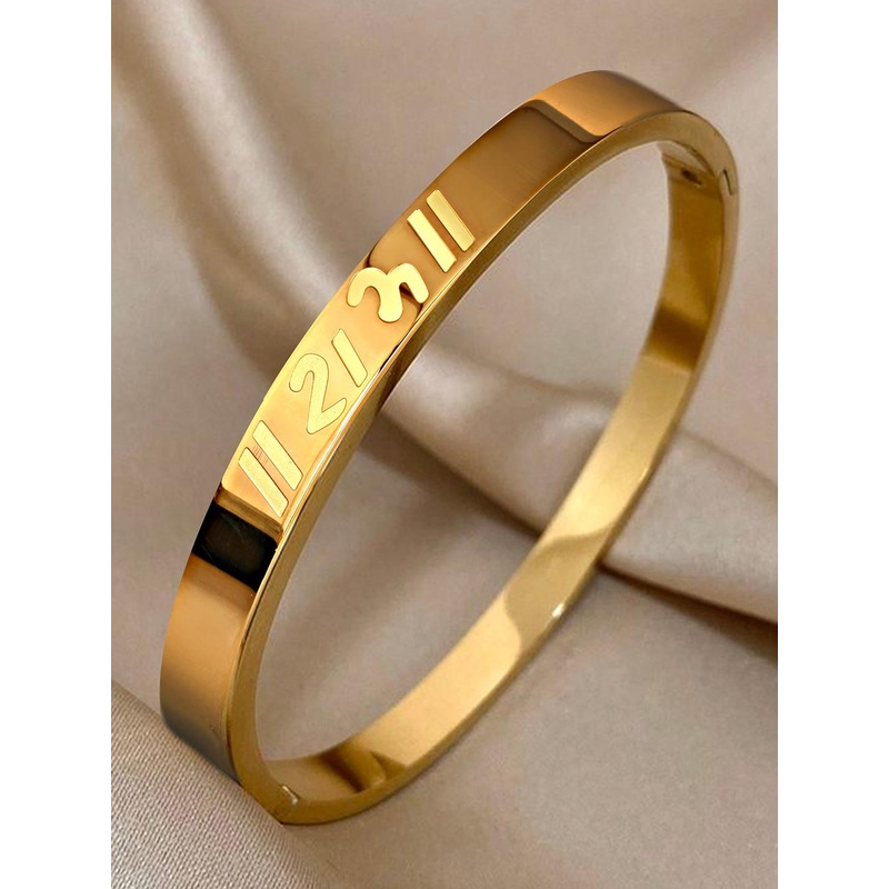 MEENAZ Men Temple Gold-Plated Shree Ram Anti Tarnish Kada Bracelet