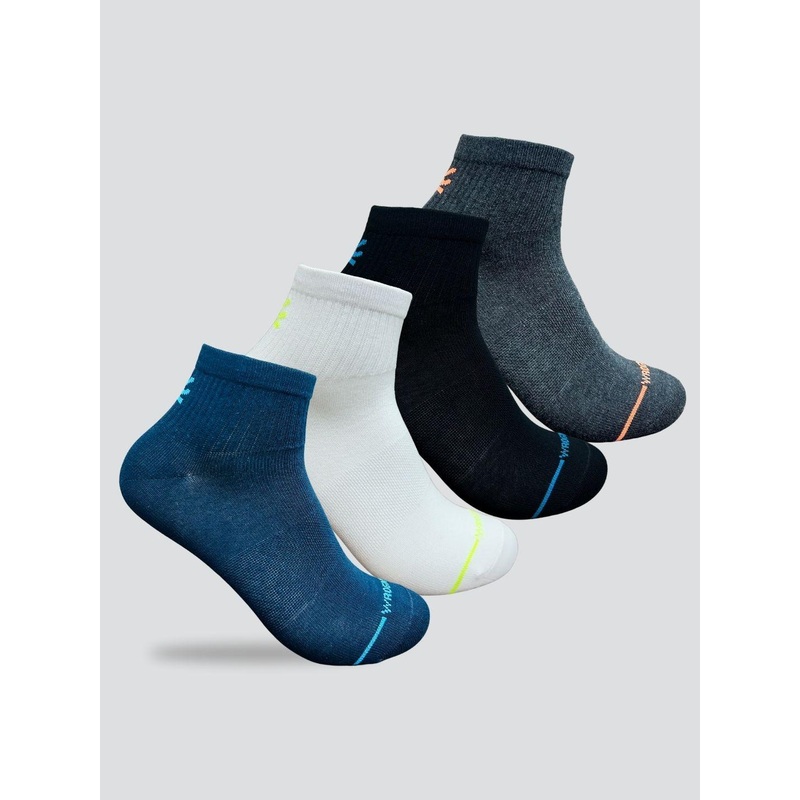 WROGN Unisex Pack Of 4 Patterned Ankle Length Cotton Socks