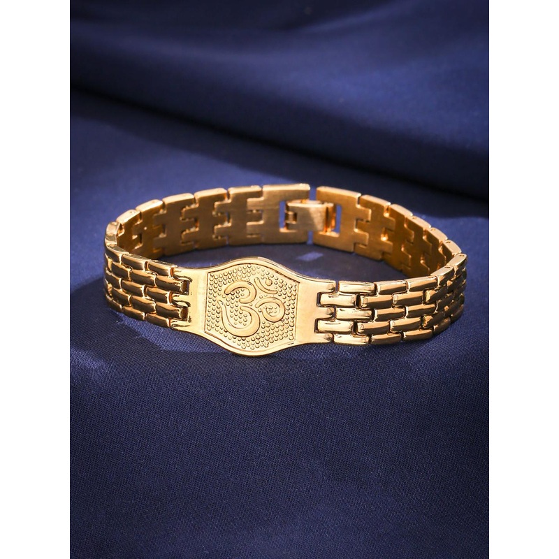 Yellow Chimes Gold-Plated Stainless Steel Link Bracelet